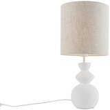QAZQA Design tafellamp wit stoffen kap lichtgrijs 25 cm - Alisia Cene