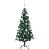 vidaXL Umjetno predsvijetljeno božićno drvce Zelena 150cm PVC i metal | shoptok.hr
