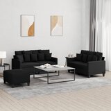  The Living Store Sedežna garnitura z blazinami 3-delna črno blago - Sedežna Garnitura, (21456491) | Shoptok.si