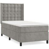 Box spring krevet s madracem svjetlosivi 100x200 cm baršunasti | shoptok.hr