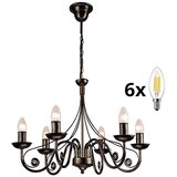 Brilagi - LED luster na lancu STEFANO 6xE14/40W/230V crna patina | Eponuda.com