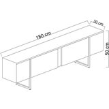 Kalune Design Luxe - Beli, Zlatno Beli TV Sto