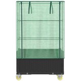  Povišena gredica s pokrovom i kotačima 80 x 50 x 182 cm Crna | shoptok.hr