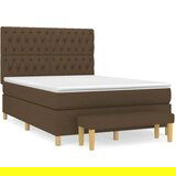  Krevet s oprugama i madracem tamnosmeđi 140 x 190 cm od tkanine | shoptok.hr