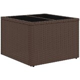  Vrtna garnitura - 11-dijelni set vrtnih sofa od poliratana s jastucima smeđi - Smeđa sa staklenim stolom 6 | shoptok.hr