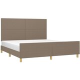  Posteljni okvir z vzglavjem taupe 160x200 cm blago | Shoptok.si