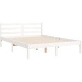  Kreveta s uzglavljem bijeli 120 x 200 cm od masivnog drva | shoptok.hr