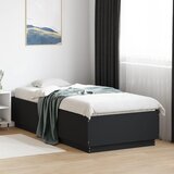 Maison Chic Posteljni okvir - Enojna postelja - Postelja za odrasle z LED lučkami črn 90x200 cm inženirski les, (21696618) | Shoptok.si