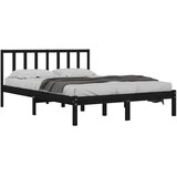  Okvir za krevet od masivne borovine crni 150x200 cm bračni | shoptok.hr