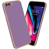 Cadorabo Ohišje, združljiv z Apple v sijajnem vijoličnem - zlati - zaščitni pokrov iz fleksibilnega silikona TPU in z zaščito pred kamero, (20593903) | Shoptok.si
