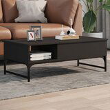 vidaXL Klubska mizica črna 100x50x35 cm inženirski les in kovina | Shoptok.si