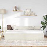  Kutni okvir kreveta s uzglavljem Krema 90 cm x 200 cm Baršun | Eponuda.com