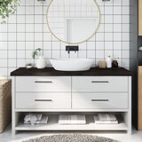 vidaXL Kopalniški pult temno rjav 160x60x(2-6) cm obdelan trden les | Shoptok.si