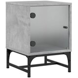  Noćni ormarići staklena vrata 2 kom boja betona 35x37x50 cm | shoptok.hr