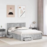  Konstrukcija postelje z vzglavjem Betonsko siva 150 x 200 cm, (5000104399) | Shoptok.si