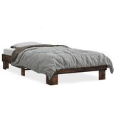 Maison Chic Posteljni okvir - Enojna postelja - Postelja za odrasle dimljeni hrast 100x200 cm inž. les in kovina-J8556, (21770353) | Shoptok.si