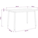  120 x 80 x 75 cm Čvrsto drvo akacije Prirodna i bijela - Prirodna i bijela 120 x 80 x 75 cm Četvrtasto | shoptok.hr