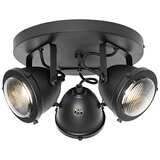QAZQA Industrijski spot črn okrogel nastavljiv 3-light - Emado | Shoptok.si