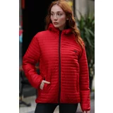 River Club Women's Red ? Hooded Inner Lined Water And Windproof Coat.