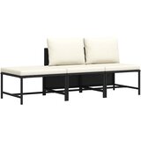  3-dijelni vrtni set sofa od poliratana s jastucima crni | shoptok.hr
