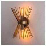 Opviq Zidna lampa KIRPI metalna zlatna 23.*16 *33 cm, 2x E27 ;+Max 40 W, Kirpi - 3092 | shoptok.hr