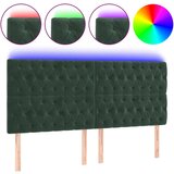  The Living Store LED posteljno vzglavje temno zeleno 180x7x118/128 cm žamet - LED Vzglavje, (21488114) | Shoptok.si