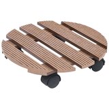 vidaXL kolica za biljke 2 kom smeđa Ø 30 x 7,5 cm WPC | shoptok.hr