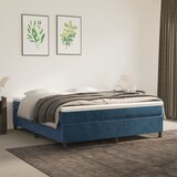  S oprugama i madracem tamnoplavi 160x200 cm baršunasti | shoptok.hr