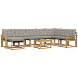 vidaXL Zunanja garnitura za sedenje 9 pcs Bela in svetlo siva, (5000280753) | Shoptok.si