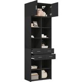 vidaXL Omarić za pohranu crni 70 x 42,5 x 225 cm konstruirano drvo | shoptok.hr
