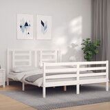 vidaXL Okvir za krevet s uzglavljem sivi 160 x 200 cm od masivnog drva | shoptok.hr