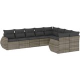 vidaXL 9-dijelni set vrtnih sofa od poliratana s jastucima sivi | shoptok.hr
