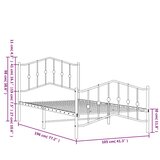 Metalni okvir kreveta s uzglavljem i podnožjem crni 100x190 cm | Shoptok.si