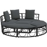vidaXL Zunanja lounge postelja brez baldahina Black Poly Rattan | Shoptok.si
