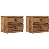 Maison Chic Dvo delni komplet Nočne omarice - Nočne mize starinski les 50x40x43.5 cm inženirski les, (21689586) | Shoptok.si