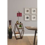 Opviq Asos Ceviz Lambader Silindir Hasır Bordo Abajurlu Claret Red Floor Lamp