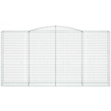  Obokane gabion košare 6 kosa 400x50x200/220 cm pocinkano železo, (21000384) | Shoptok.si