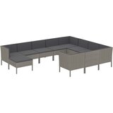 Maison Chic Seti vrtnega pohištva - Vrtna garnitura - Vrtni pohištvo set 11-delna z blazinami poli ratan siva, (21810783) | Shoptok.si