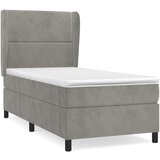 Box spring krevet s madracem svjetlosivi 100x200 cm baršunasti | shoptok.hr