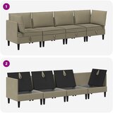  Set namještaja za dnevni boravak 4 pcs Kaki Tkanina | shoptok.hr
