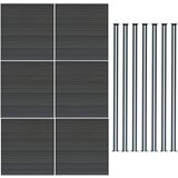 Monster Kompozitne ograjne plošče in LED stebrički 1,8 m x 10,6 m - sivi, (5000159823) | Shoptok.si