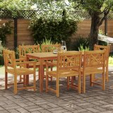 vidaXL set za zunanjo jedilnico z 7 kosi iz trdnega akacijevega lesa | Shoptok.si