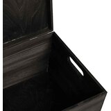  Drvena kutija poklopcem ručkama crna 40x30x23 cm puno drvo bor | shoptok.hr