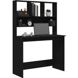  Radni stol s policama crni 102 x 45 x 148 cm konstruirano drvo | Eponuda.ba