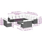  14-dijelni set vrtnih sofa s jastucima poliratan crni | shoptok.hr
