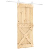  Klizna vrata 85 x 210 cm Čvrsta borovina (neobrađena) | shoptok.hr