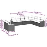  10-dijelni set vrtnih sofa s jastucima crni od poliratana | shoptok.hr