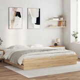  Okvir za krevet s ladicama boja hrasta 160x200 cm drveni Smeđa 160 x 200 cm Cijene