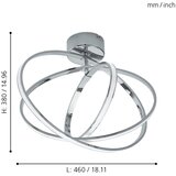 Eglo selvina stropna/3, led, 12w,14w,9w, krom/bijela | shoptok.hr