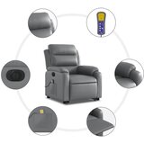  Električni masažni naslonjač na podizanje od umjetne kože siva | shoptok.hr